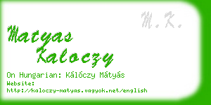matyas kaloczy business card