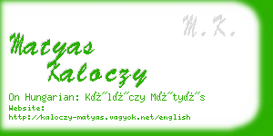 matyas kaloczy business card